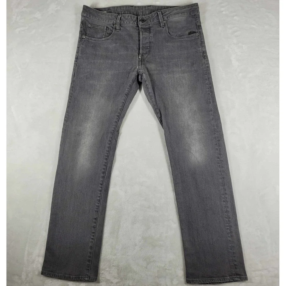 G-Star‎ Raw Revend Jeans Men's 36x30 Gray Straight Fit Button Fly Casual